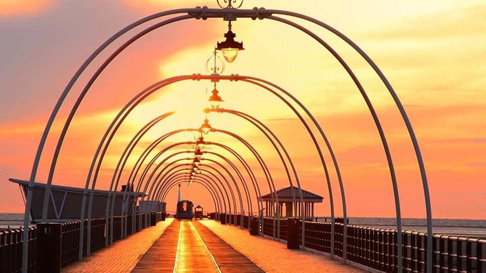 Southport pier at sunset