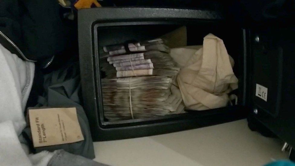 Money seized during raid