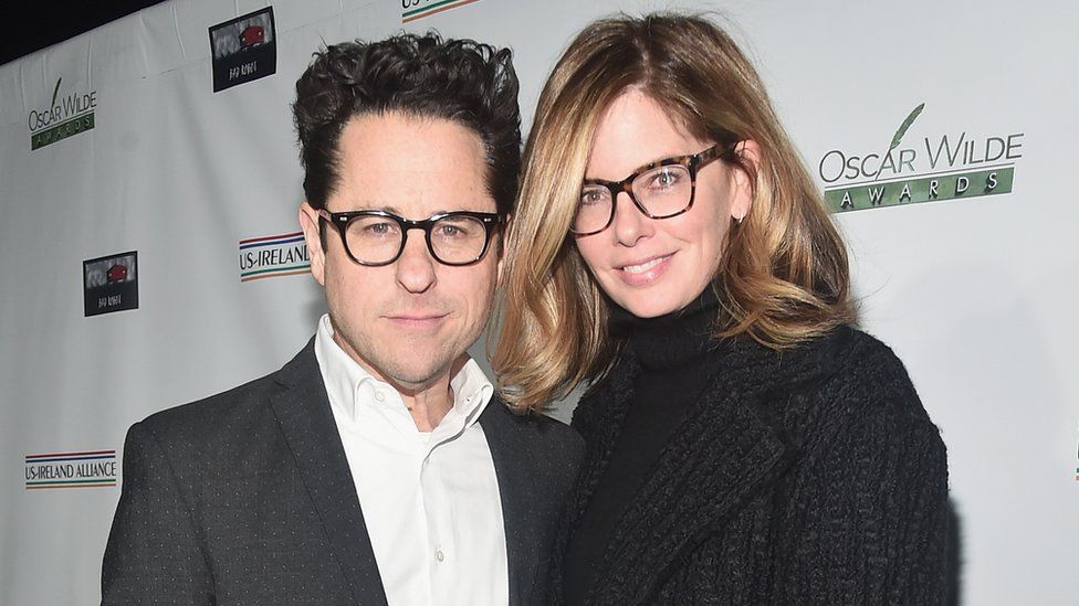 JJ Abrams pictured last month with wife Katie McGrath