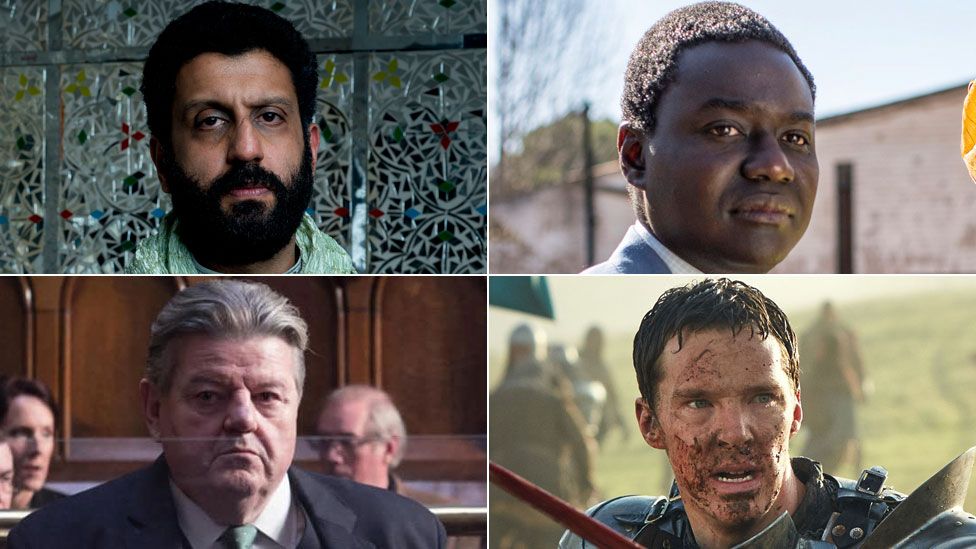 Clockwise from top left: Adeel Akhtar in Murdered By My Father; Babou Ceesay in Damilola, Our Loved Boy; Benedict Cumberbatch in The Hollow Crown; Robbie Coltrane in National Treasure