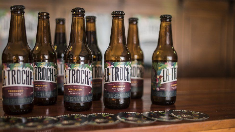 Bottles of La Trocha beer