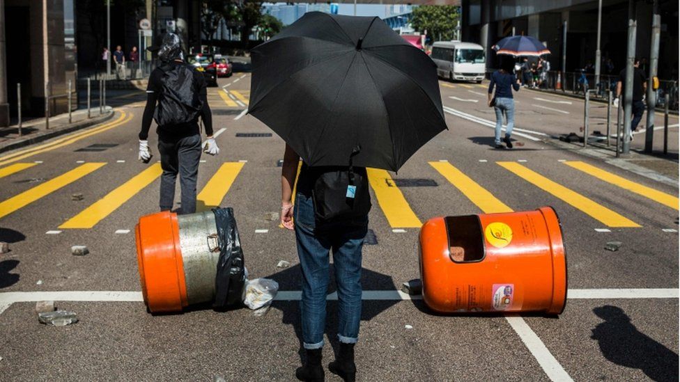 Roadblocks and other travel disruption continue unabated in Hong Kong