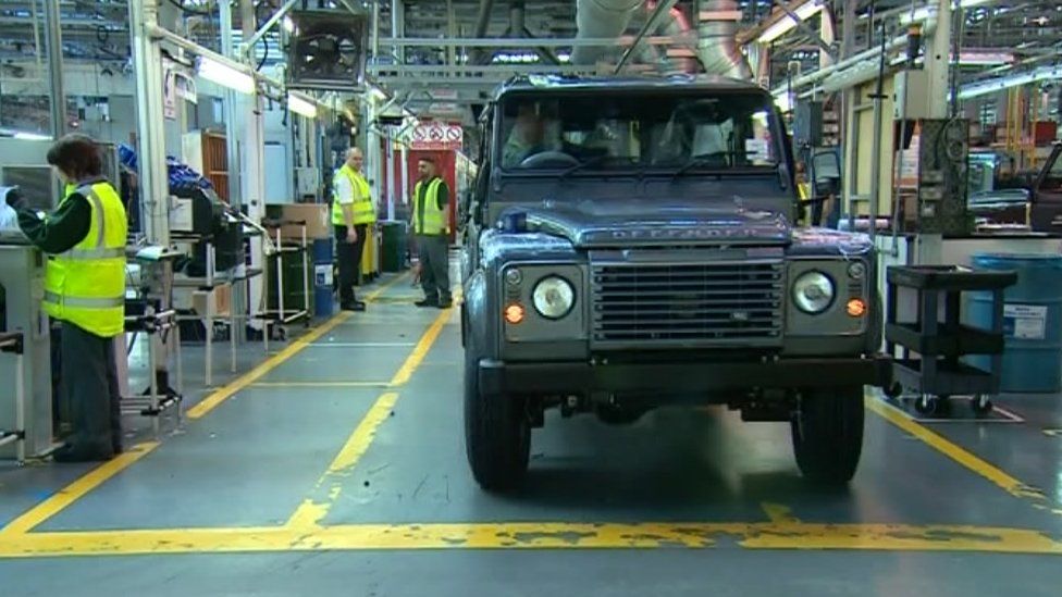 Land Rover Defender production line