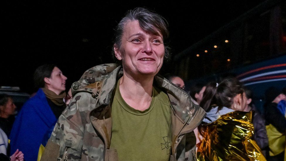 A freed woman prisoner in Zaporizhzhia, 17 October