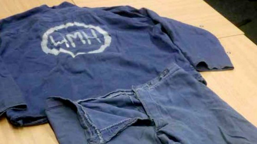 Uniform of an inmate executed in Belarus and that was returned to the family