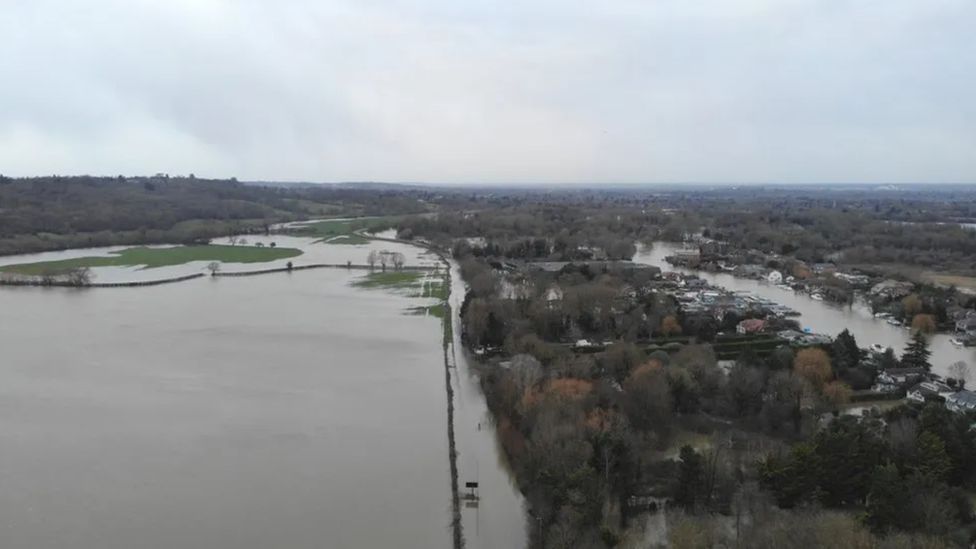 Aerial view of the floods