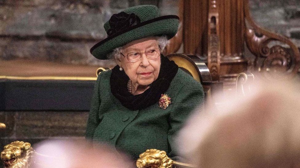 The Queen at the memorial service for the Duke of Edinburgh