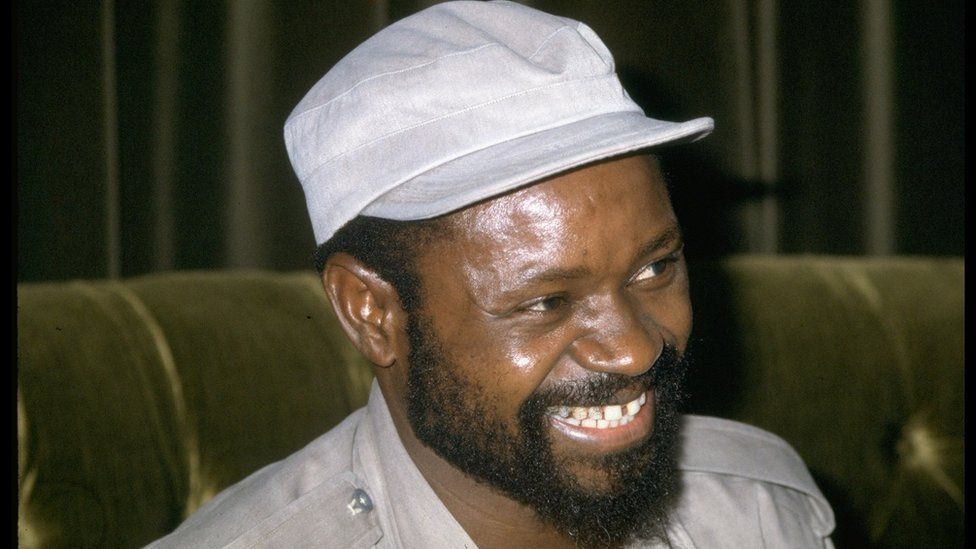 A photo showing a smiling Samora Machel