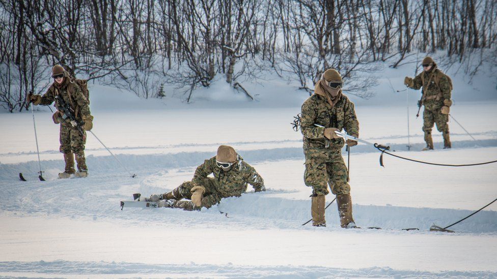 Fighting in the freezer: Royal Marines train US Marines in Arctic ...