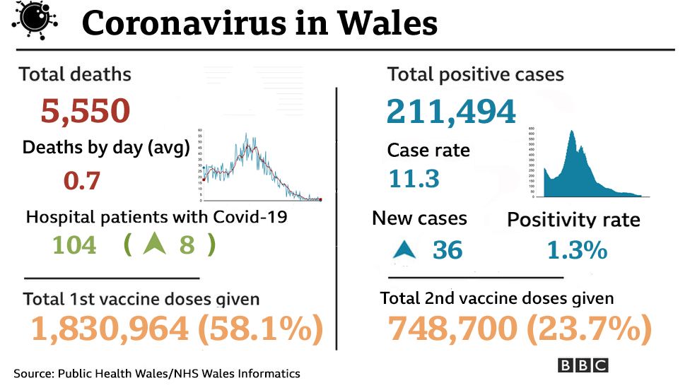 A graphic showing a summary of the daily figures