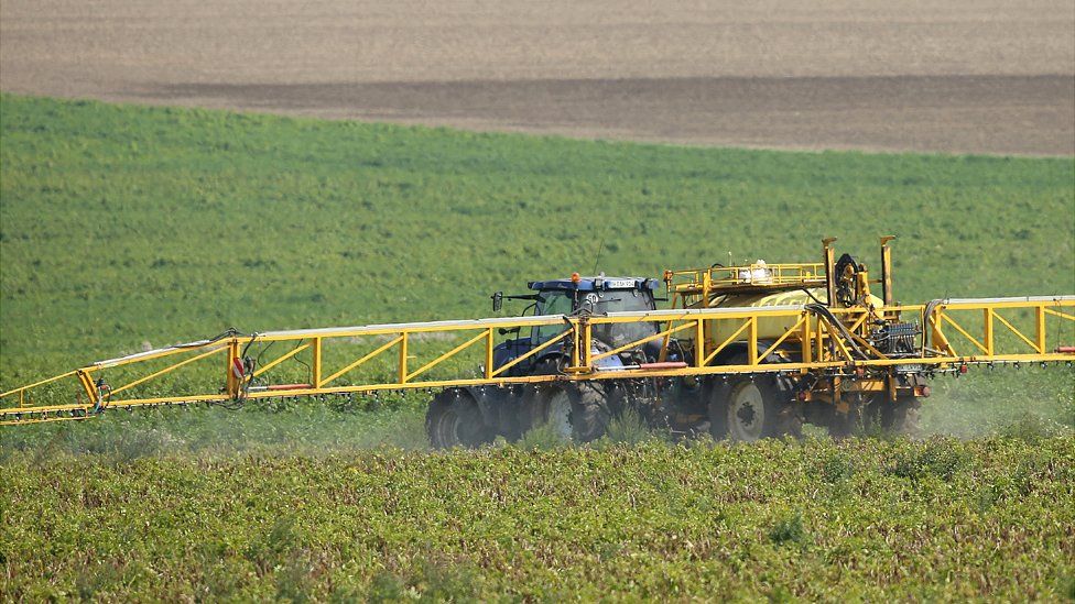 Crop-spraying operation in Germany, file pic