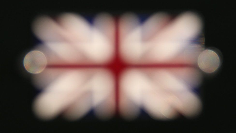 Out of focus Union flag