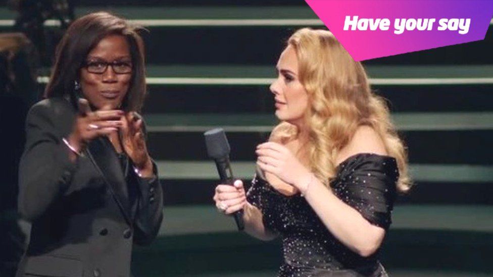 Adele reunited with her old English teacher