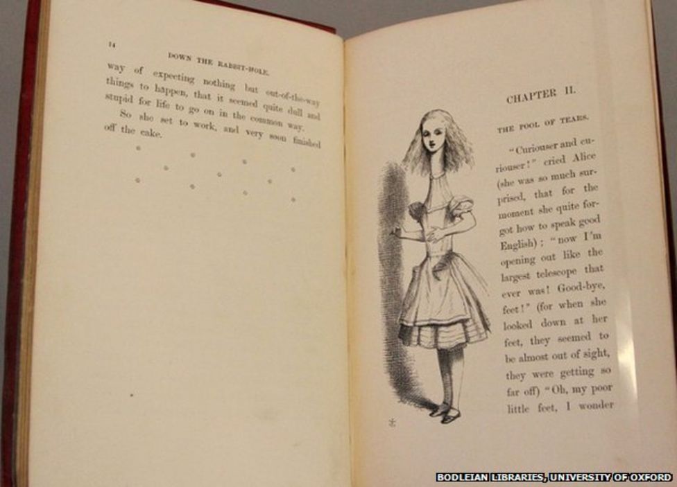 Rare first edition of Alice's Adventures In Wonderland on display - BBC ...