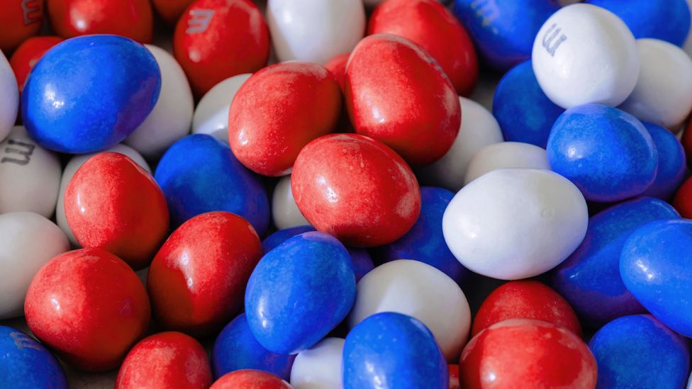 Red, white and blue M&Ms