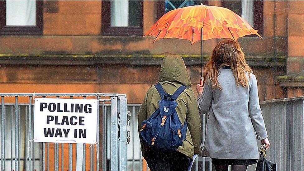 polling station rain