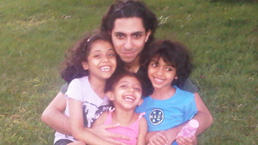 Raif Badawi with his family