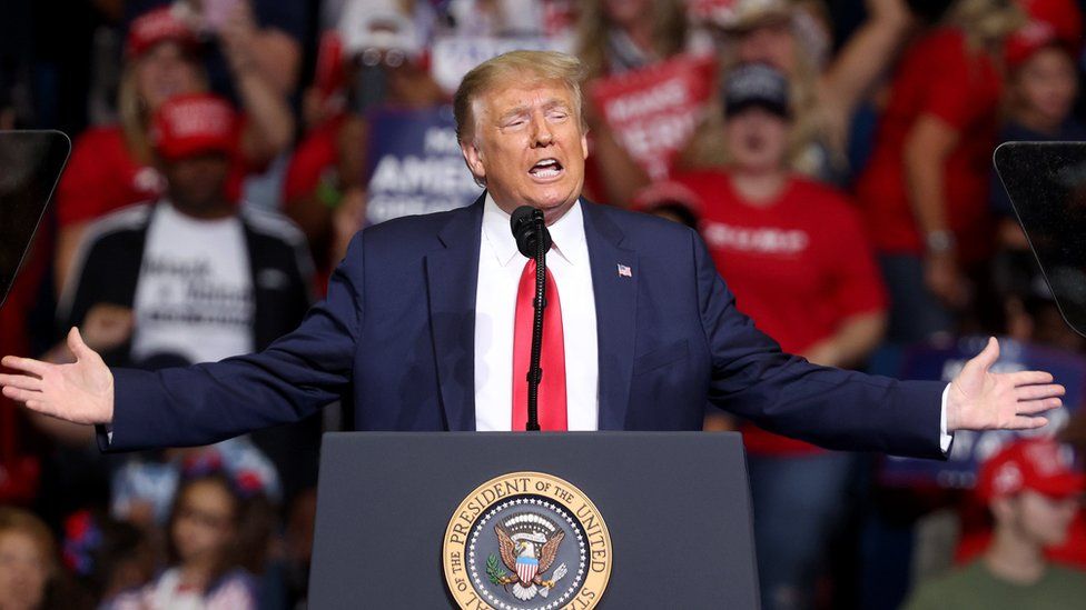 US President Donald Trump arrives at a campaign rally at the BOK Center, June 20, 2020 in Tulsa, Oklahoma