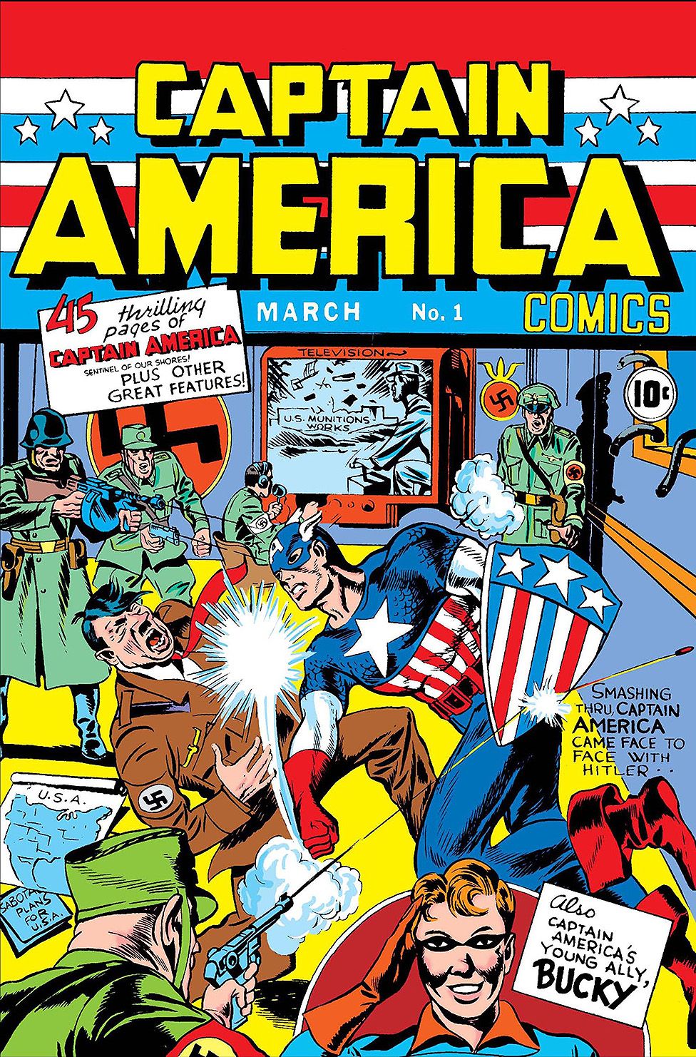 Captain America punches Hitler