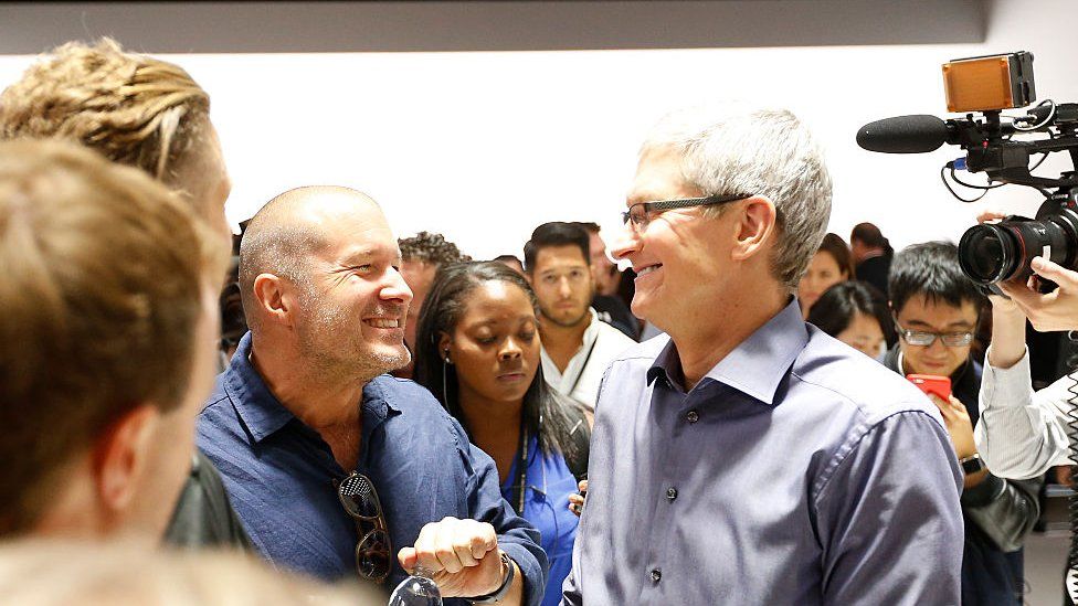 Jony Ive, Apple's chief designer, with Tim Cook, Apple CEO