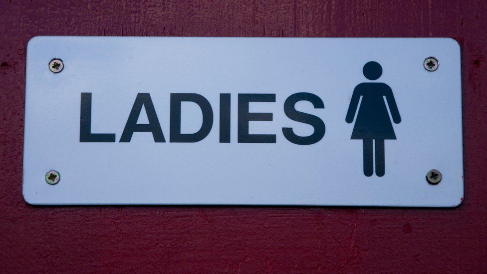 A ladies toilet sign
