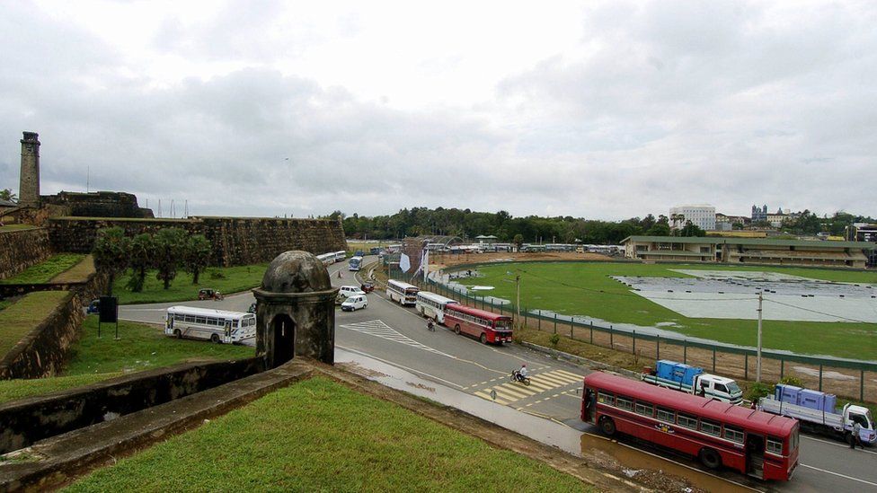 A view from the ramparts of the Dutch colonial era Fort, overlooking Galle International Cricket Stadium in Galle, some 180kms south of Colombo (14 December 2007)