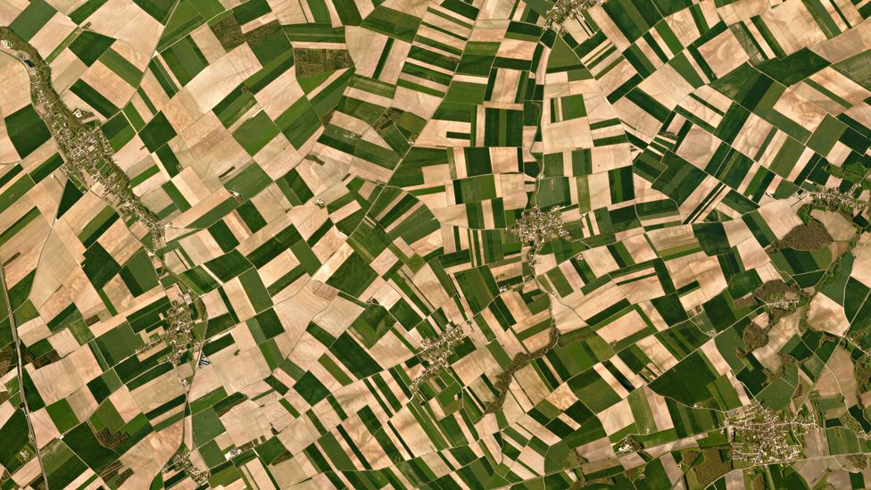 Fields outside Troyes in central France, photographed by one of Planet's CubeSats on 10 April, 2016