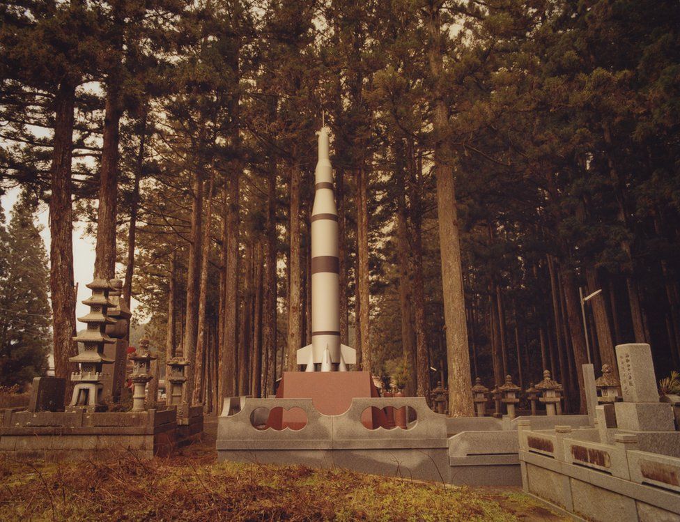 A rocket shaped shrine