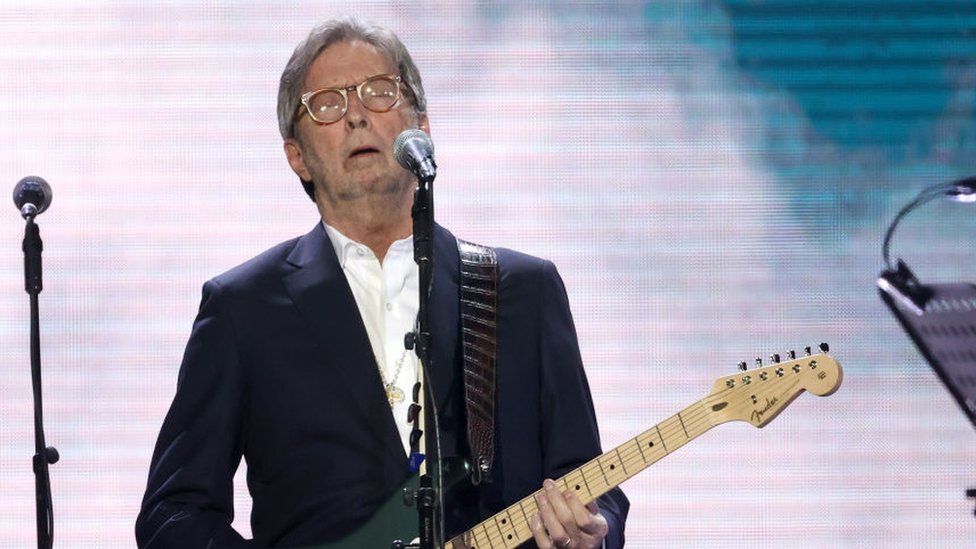 Eric Clapton attends the Music For Marsden 2020 at The O2 Arena on March 03, 2020