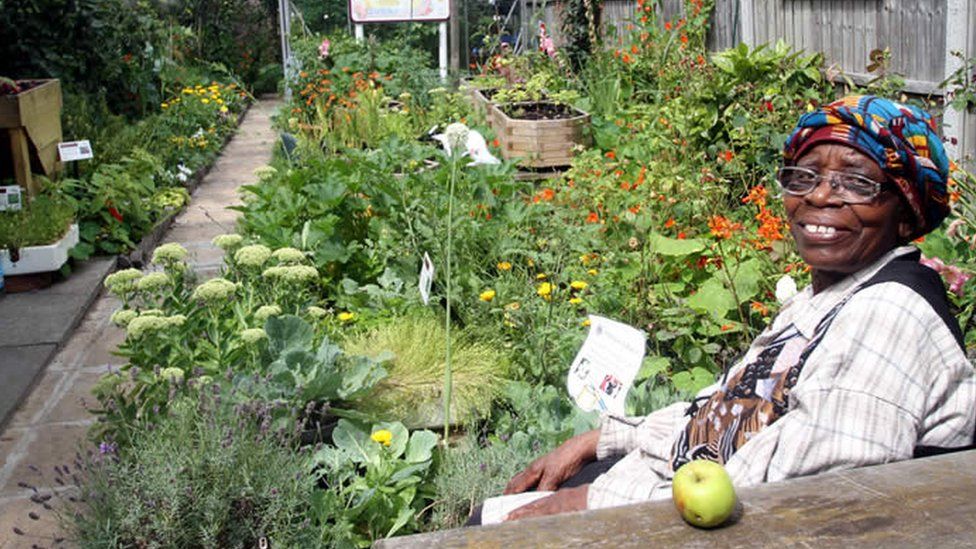 Eunice McGhie-Belgrave in a garden