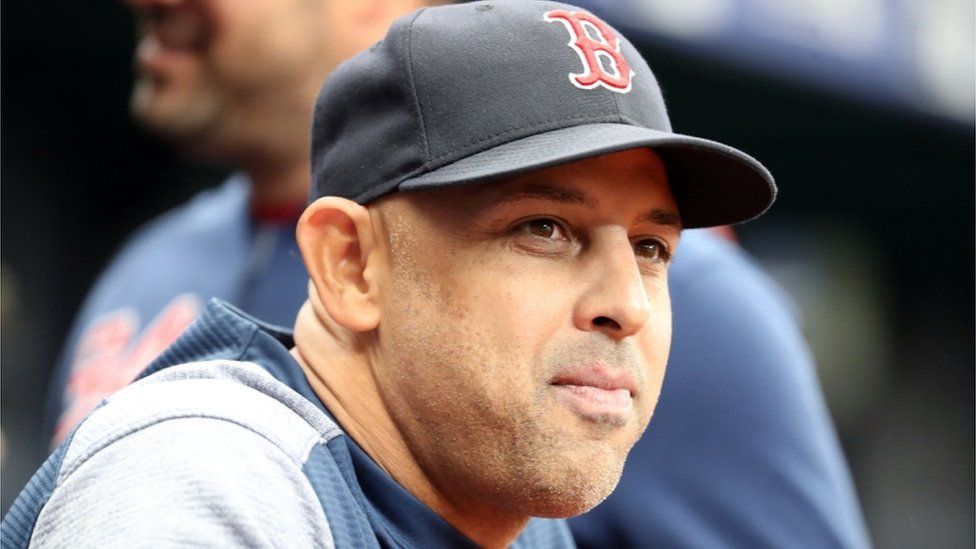 Alex Cora of the Boston Red Sox poses for a portrait during the