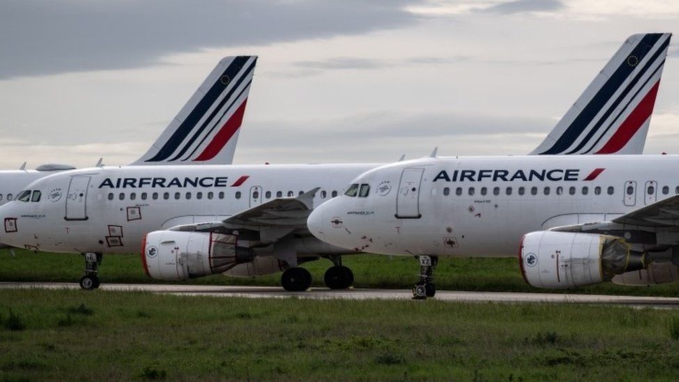 Parked Air France aircraft