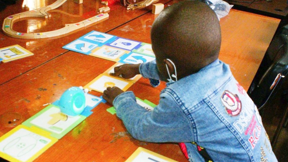 A child learning at the Stem Impact Centre in Nairobi, Kenya