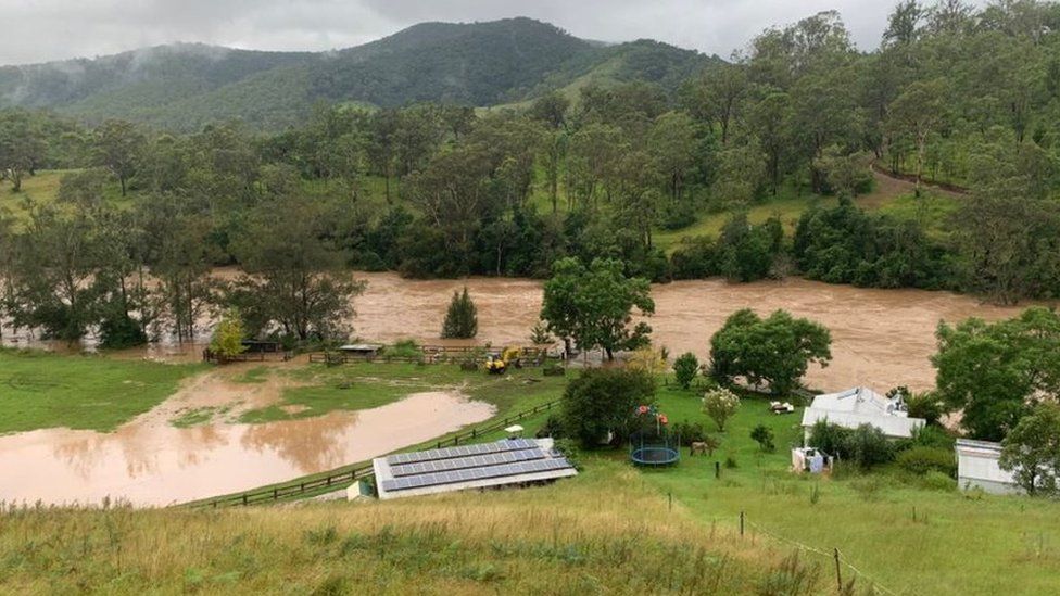 Flooding at Ellenborough River, Hastings Valley, New South Wales