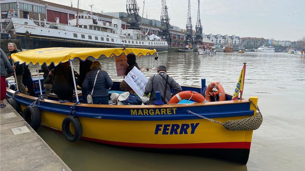The ferries sailed down the River Avon on Monday