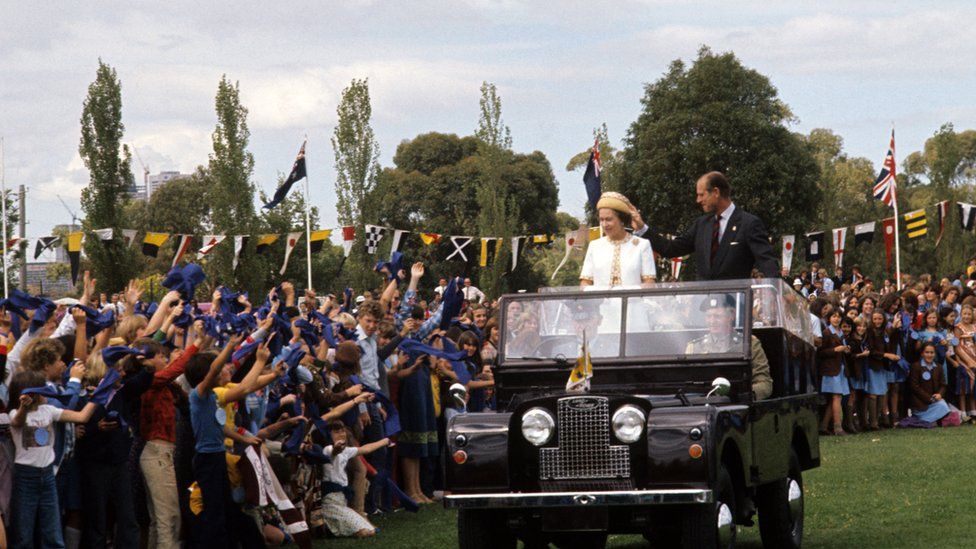 The Queen and Duke of Edinburgh in Melbourne, 1977