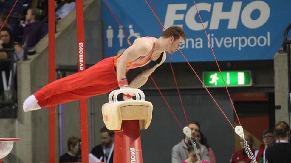 Dan Purvis at British Gymnastics Championships in Echo Arena Liverpool