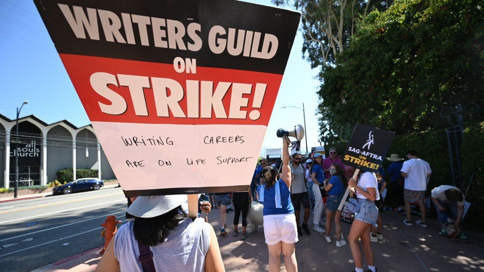 Hollywood writers recently picketing