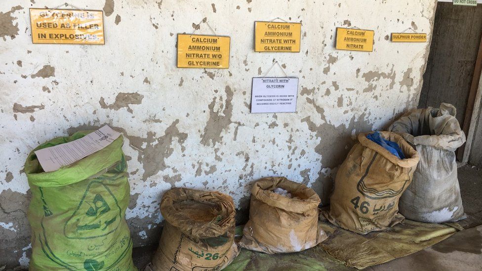 Items at an IED factory