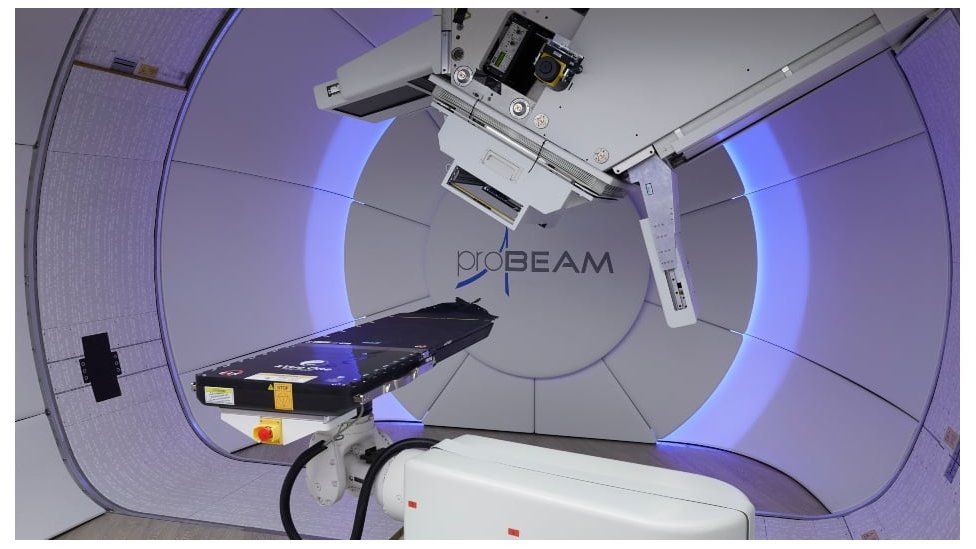 A proton beam therapy scanner