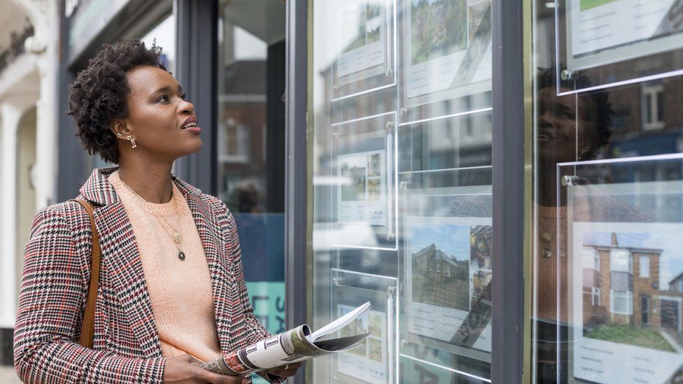 Woman looking successful  property  cause  window