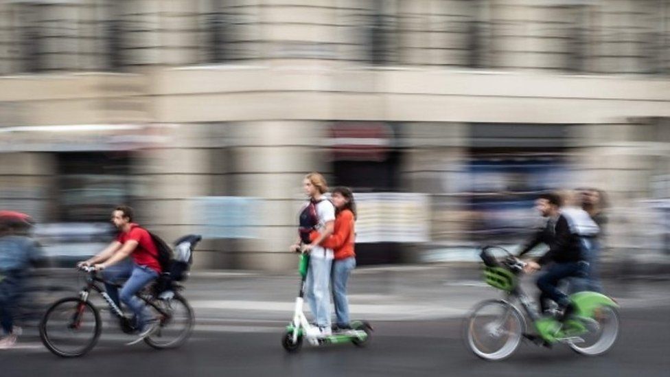 scooters and bikes in Paris