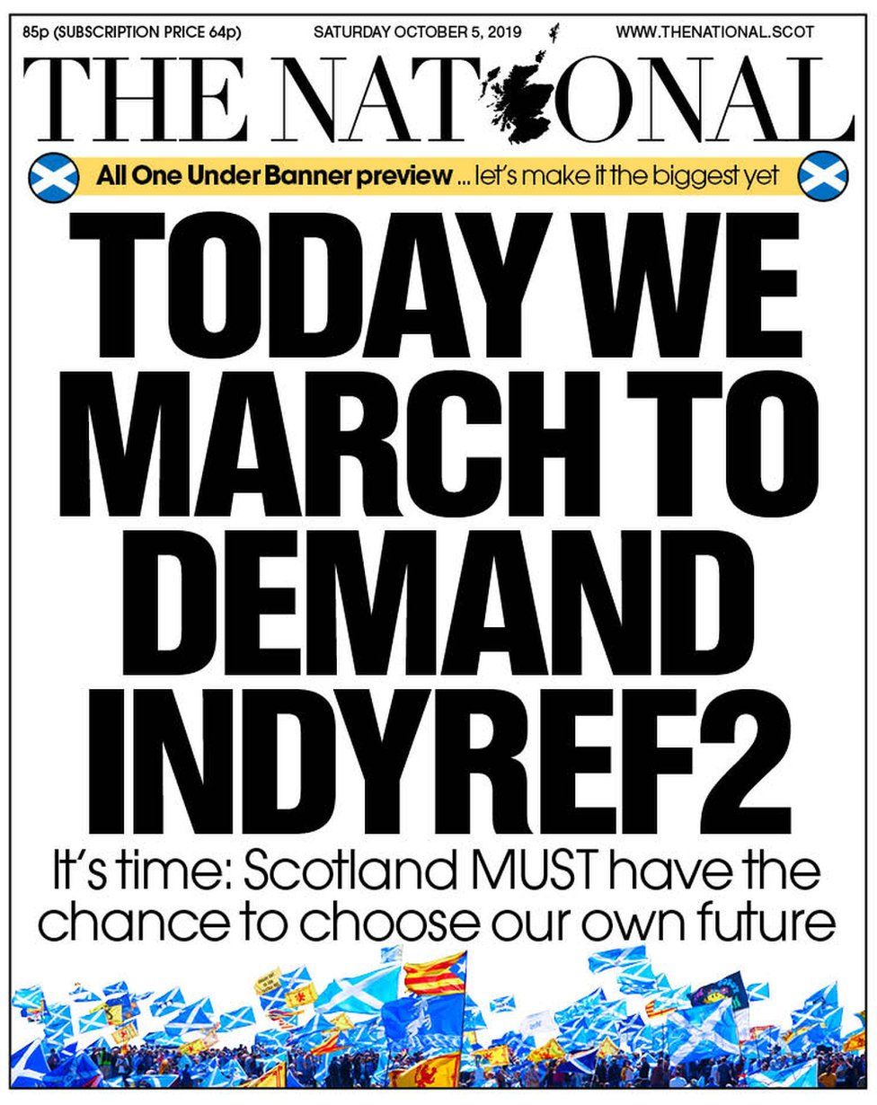 Scotland S Papers Indy March And Pm S Brexit Mixed Messages Bbc