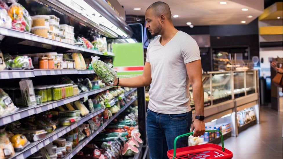 Man shopping for food