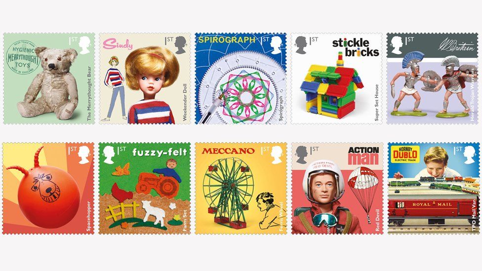toy stamps from the Royal Mail