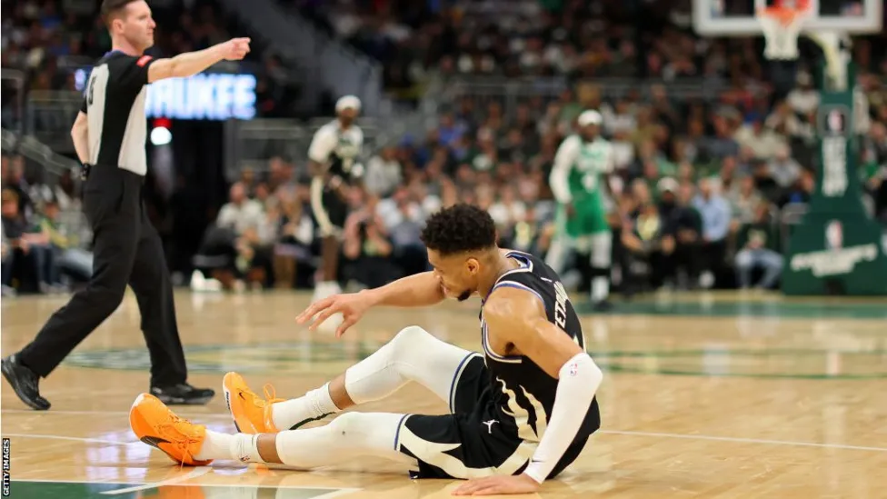 Milwaukee Bucks' Giannis Antetokounmpo Injured in Victory Over Boston Celtics.