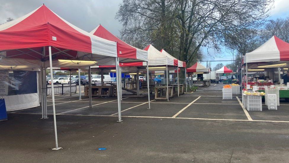 Empty stalls in commercial street car park