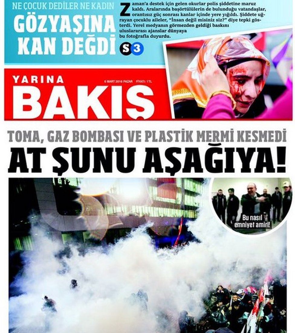 First front page of new Turkish newspaper Yarina Bakis - 6 March 2016