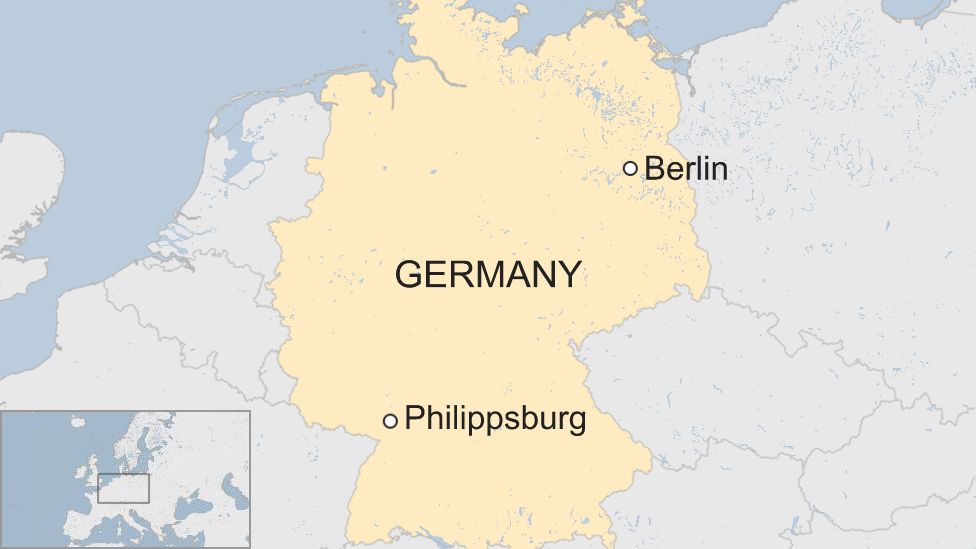 Map of Philippsburg and Berlin