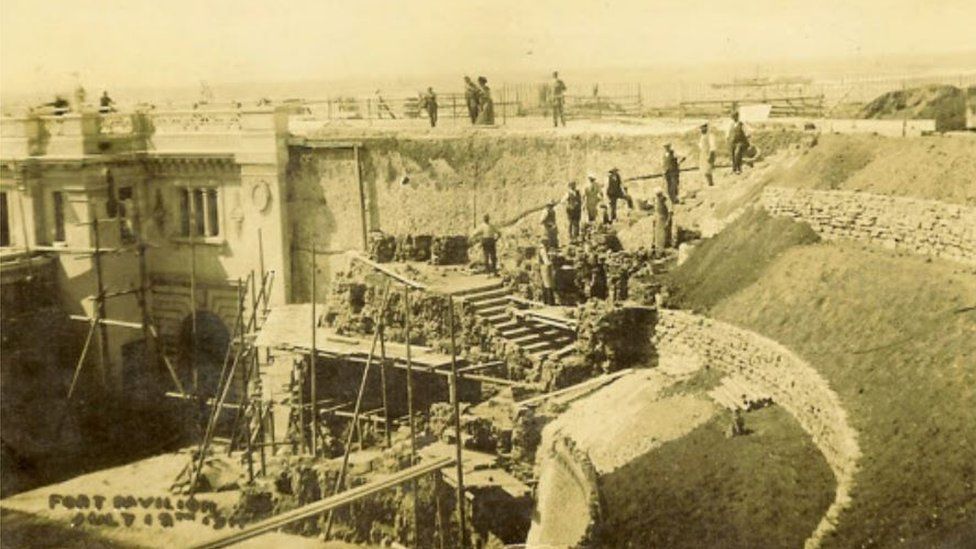 Construction of Margate Winter Gardens in 1911.